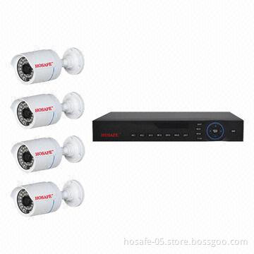 4CH 720P NVR kit with 4pcs outdoor IP cameras, supports 3G and WiFi dongle